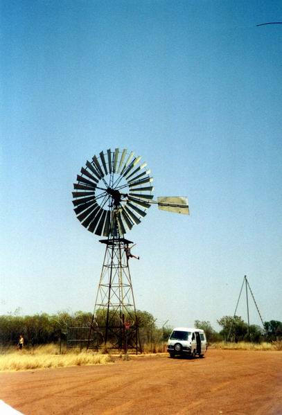 Huge water pump propeller in desert - Threeways.