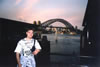 Night silhouette of Sydney Harbor Bridge.