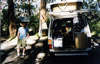 Ivan ready to set up on track to Josephine falls, QLD.